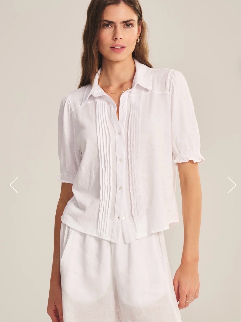 Velvet by Graham & Spencer Tatum Tee, White Button-Front Blouse